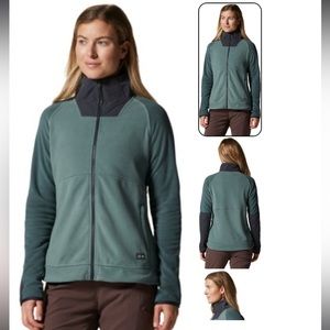 Mountain Hardwear Unclassic Spruce/Black Fleece Jacket - Full Zip Size Large